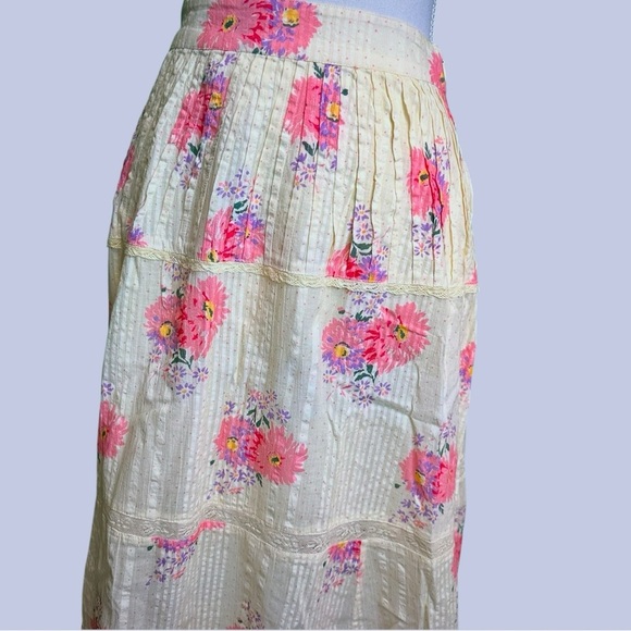 NWT LoveShackFancy ‘Hestia’ Floral Midi Skirt in “Mellow Yellow” Size 0 - Picture 15 of 16